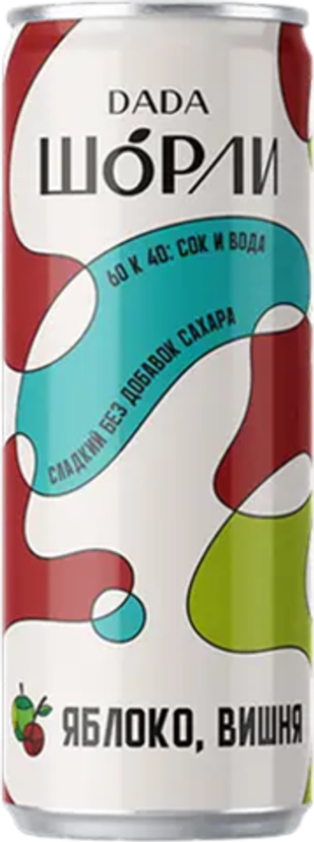 Газированный напиток ДаДа Шорли Яблоко-Вишня / DaDaCider Schorle Apple-Cherry 0.33 - банка
