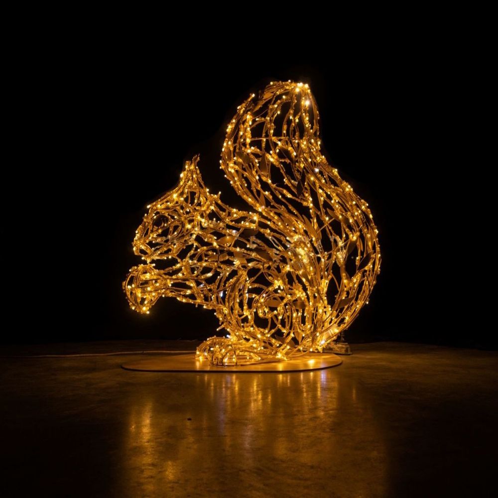 светодиодная фигура белки, теплый белый свет