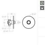 Порционный встраиваемый кран для душа SOLESTOP 745503