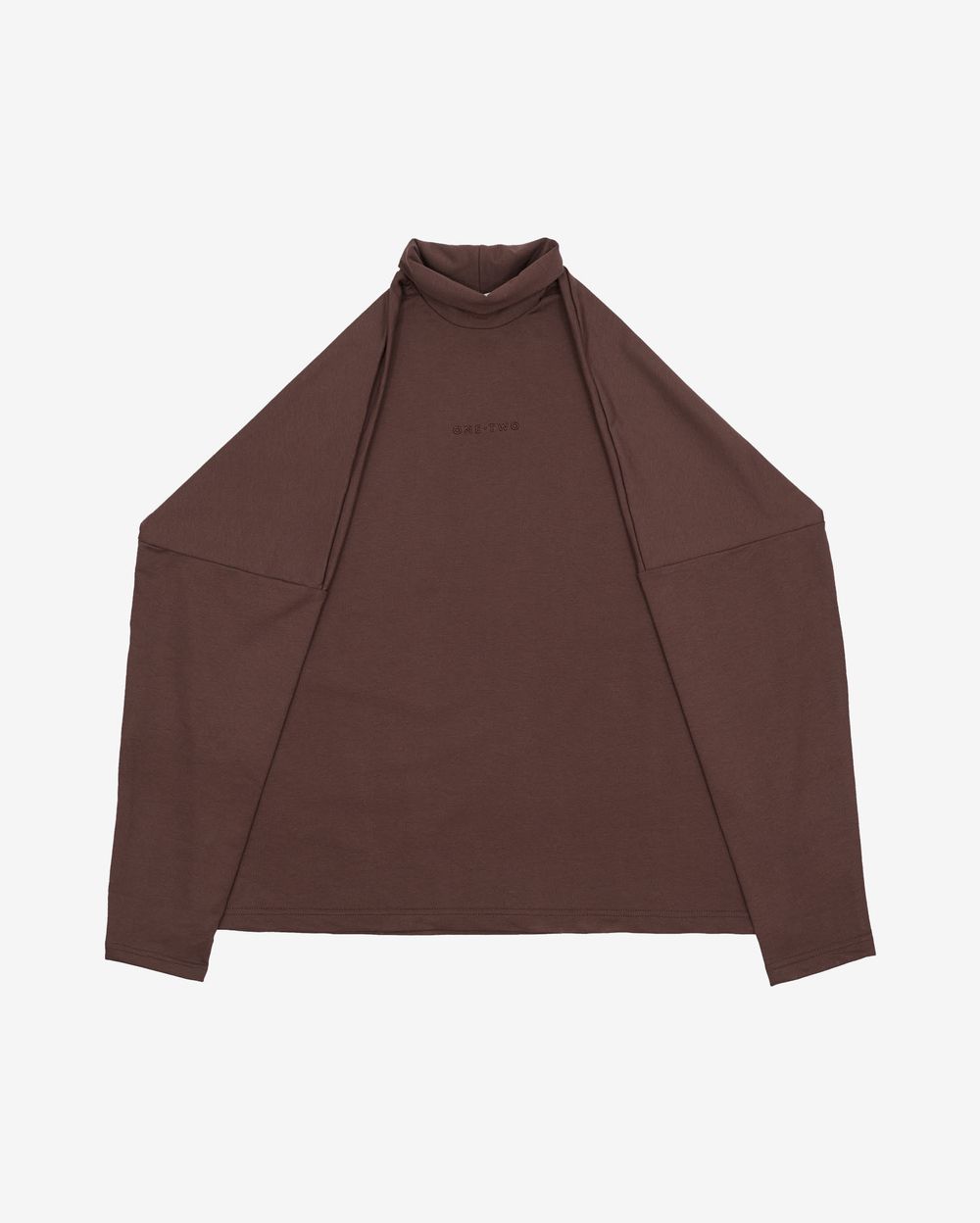 Лонгслив One Two High Neck Logo French Roast кофейный
