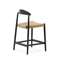 Полубарный стул Nina 62 см из массива акации с черной отделкой и бежевой веревкой