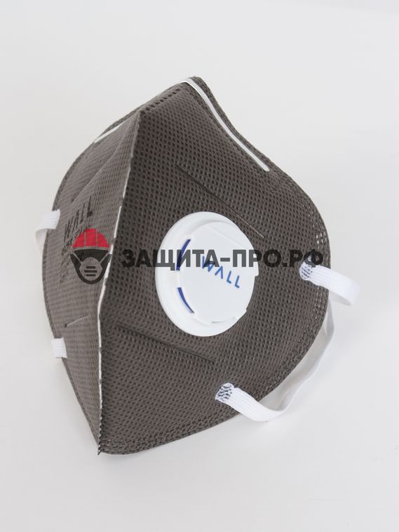 Респиратор медицинский Wall 95CHK, FFP2, с клапаном выдоха, складной, угольный фильтр