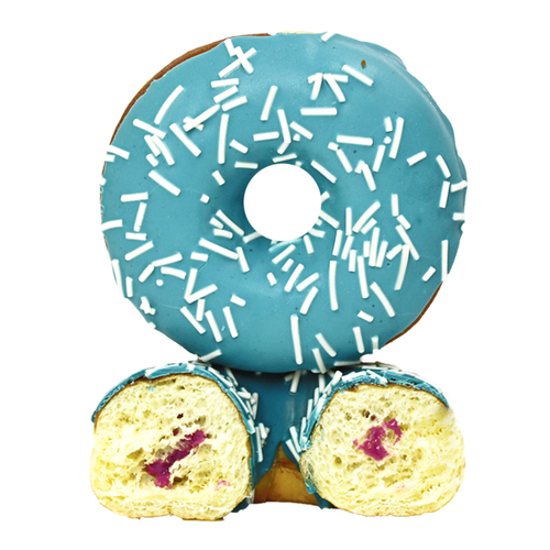 Пончики Ассорти 1(соленая карамель, черничный, банановый,вишневый), 80 гр. 28 шт/кор