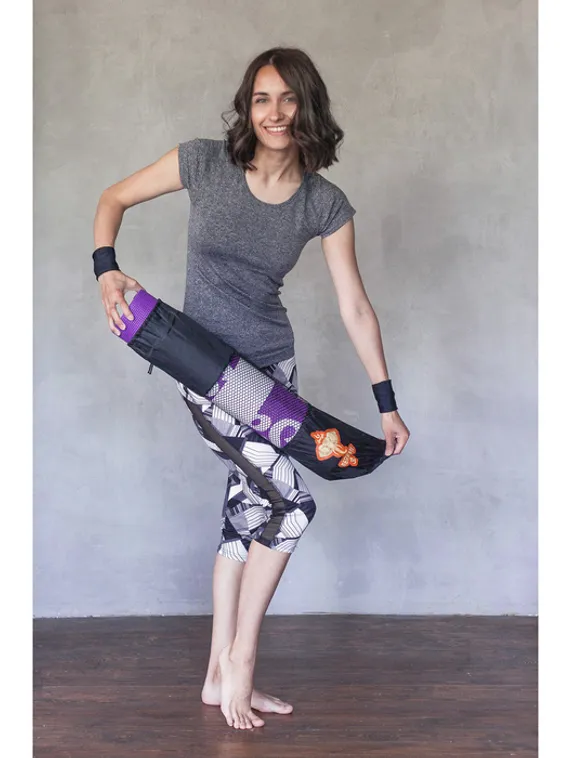 Чехол для йога-коврика, 68 × 22 см (для толщины до 6 мм), цвет чёрный