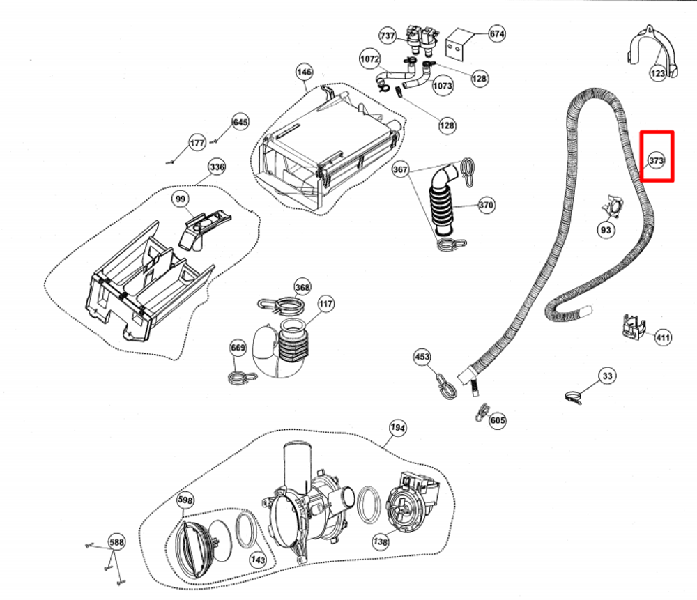 Шланг сливной для стиральной машины Beko (Беко) - 2829300100, 2829300500
