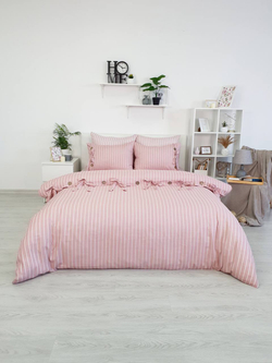 Постельное белье 2 спальное евро Grazie home D'Or пудровое