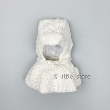 Шапка-шлем демисезонная "Плетеночка" Молочная