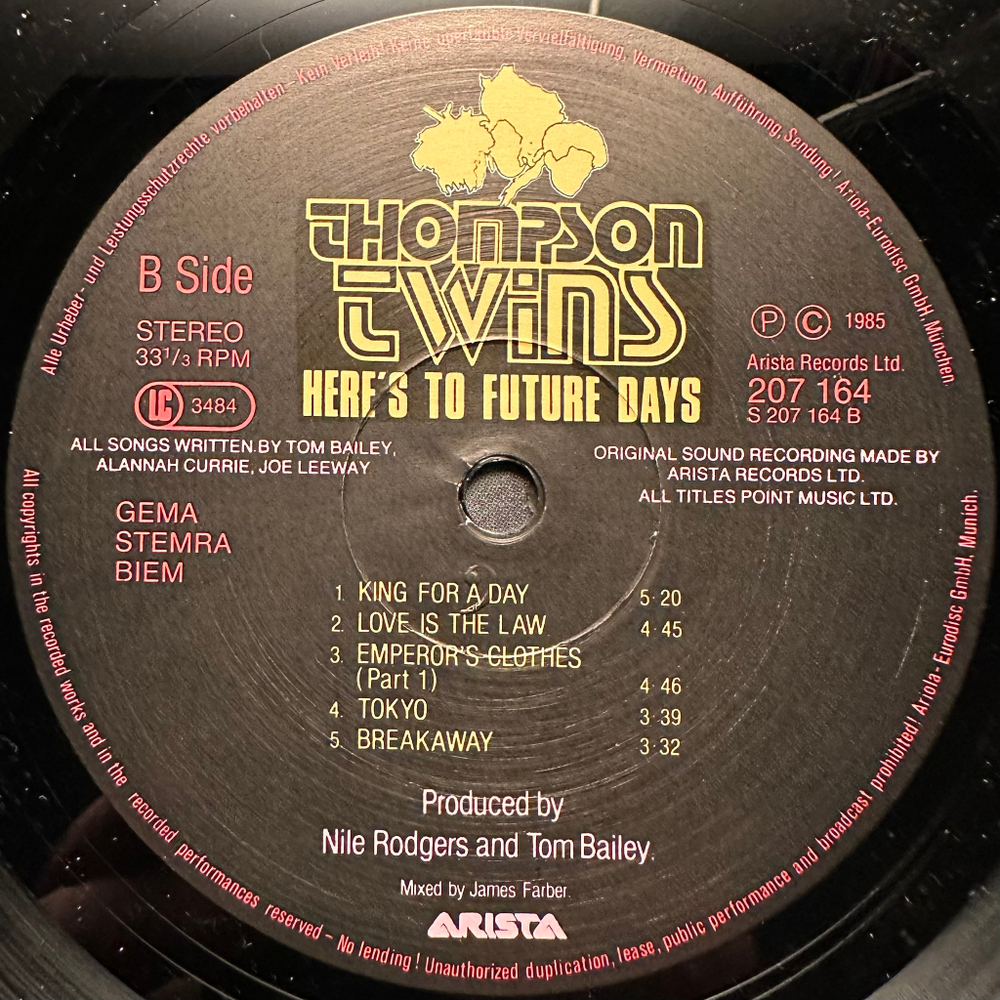 Thompson Twins - Here's To Future Days (Европа 1985г.)