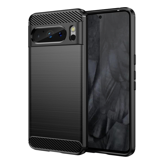 Мягкий чехол для смартфона Google Pixel 8 Pro, серия Carbon (дизайн в стиле карбон) от Caseport