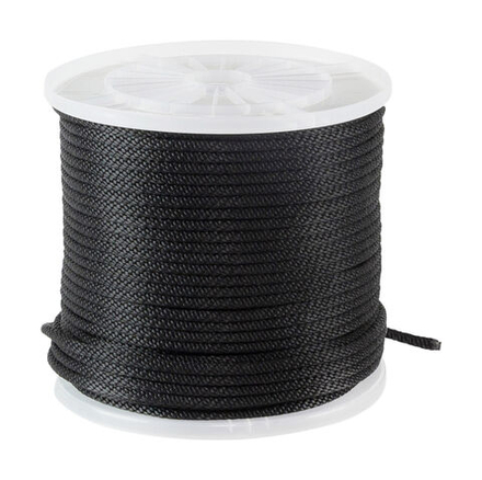 Веревка сплошного плетения d10мм, L100м черный, Marine Rocket