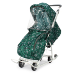 Санки-коляска "Наши Детки 3-1К" скандинавский зеленый