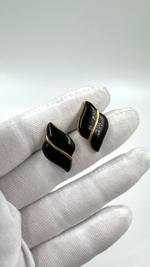Серьги с чёрной эмалью Napier