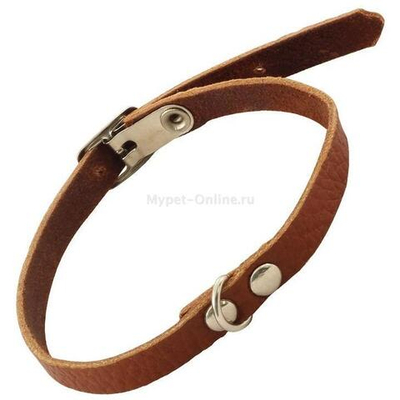 Ошейник-миди с кольцом кожаный, 10*300мм, Gamma