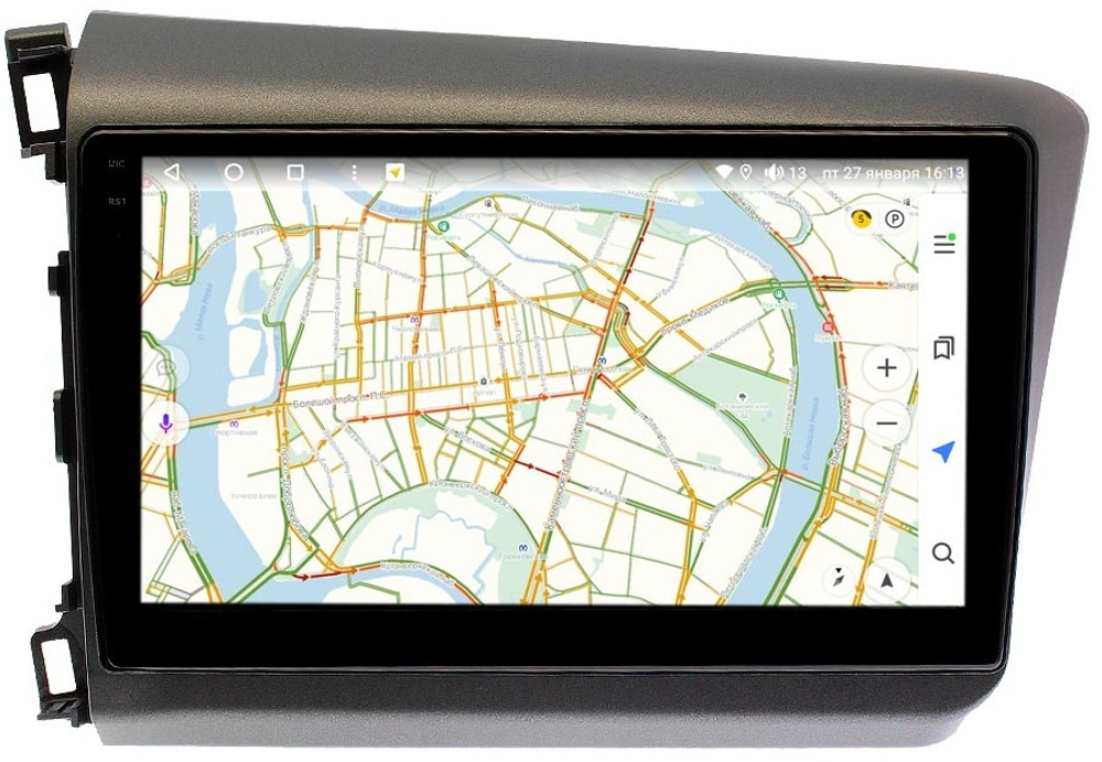 Магнитола для Honda Civic 9 седан 2012 (левый руль) - Vaycar VA20-0132-2K на Android 13, 8-ядер, 2K QLED, ТОП процессор, CarPlay,4G SIM-слот