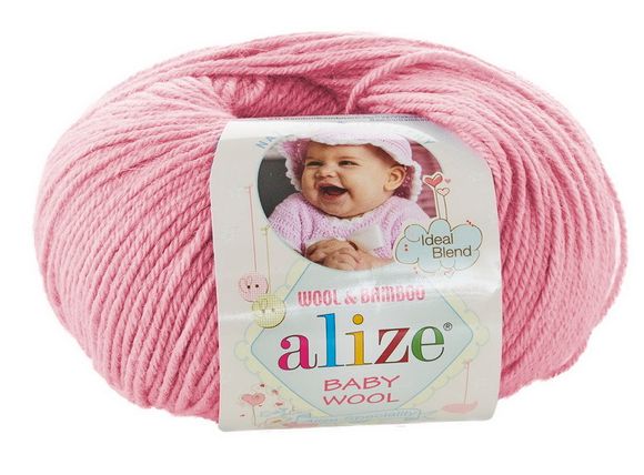 Пряжа Baby wool ( Alize) 194 Розовый, фото