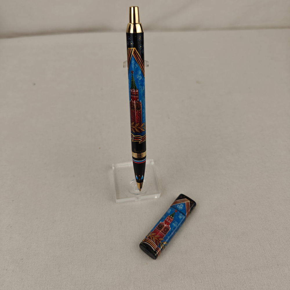 Набор "Кремль. Звезда" флешка и ручка Parker с ручной росписью Палех в футляре