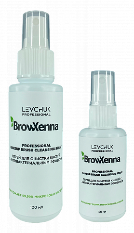Спрей для очистки кистей с антибактериальным эффектом BrowXenna (50мл)