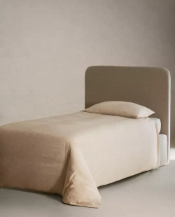 ZARA HOME ДЕТСКИЙ ПОДОДЕЯЛЬНИК С ЦВЕТОЧНОЙ ВЫШИВКОЙ, СВЕТЛО-БЕЖЕВЫЙ