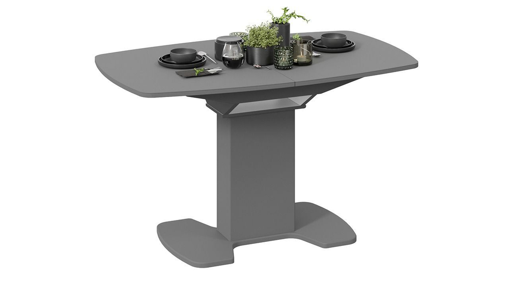 Стол кухонный обеденный раздвижной Белый Глянец/Стекло Белое, Портофино, 110х75х75 см