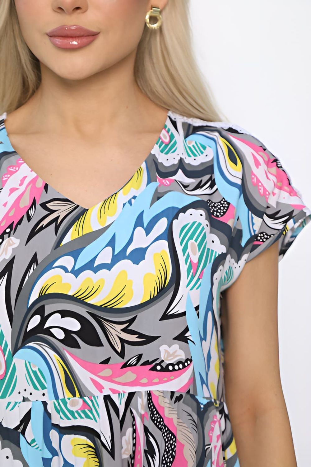 Платье Летние деньки (серо-голубое) П13652-18М LT Collection