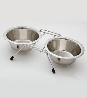 Миска металлическая на ножках двойная 2*240мл VM-2700(A)3150