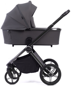 Детская коляска Peppy Monaco 3 в 1 с автокреслом Verona Black Antrazit (графитовый), рама серая