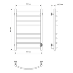 Полотенцесушитель MIXLINE CAPELLA  80х50 (таймер, 318 Вт, 8 перекладин) электрический БЕЛЫЙ
