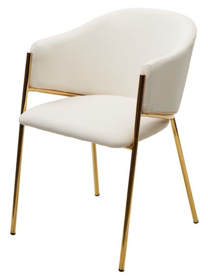 Стул DILL MOMO-01 молочный, велюр "беспальчиковый"/ золотой каркас
