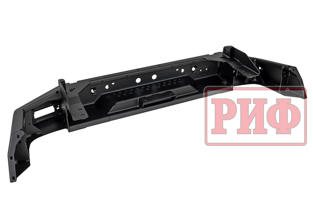 Бампер силовой задний TANK 300 с квадратом под фаркоп, калиткой и фонарями РИФ