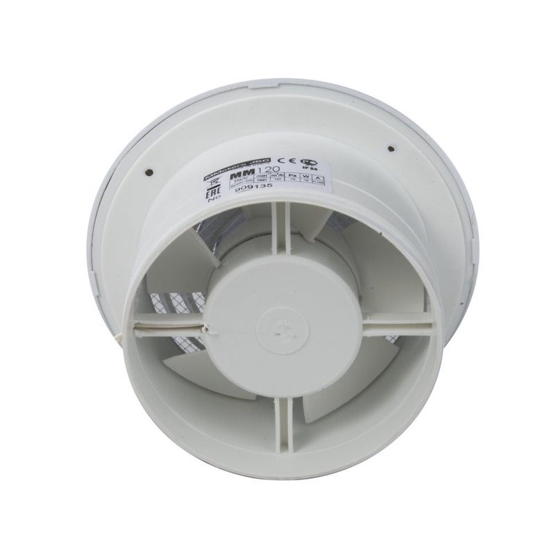Вытяжной тонкий вентилятор для ванн и кухонь ММ 120 круглый 150 м³/час белый