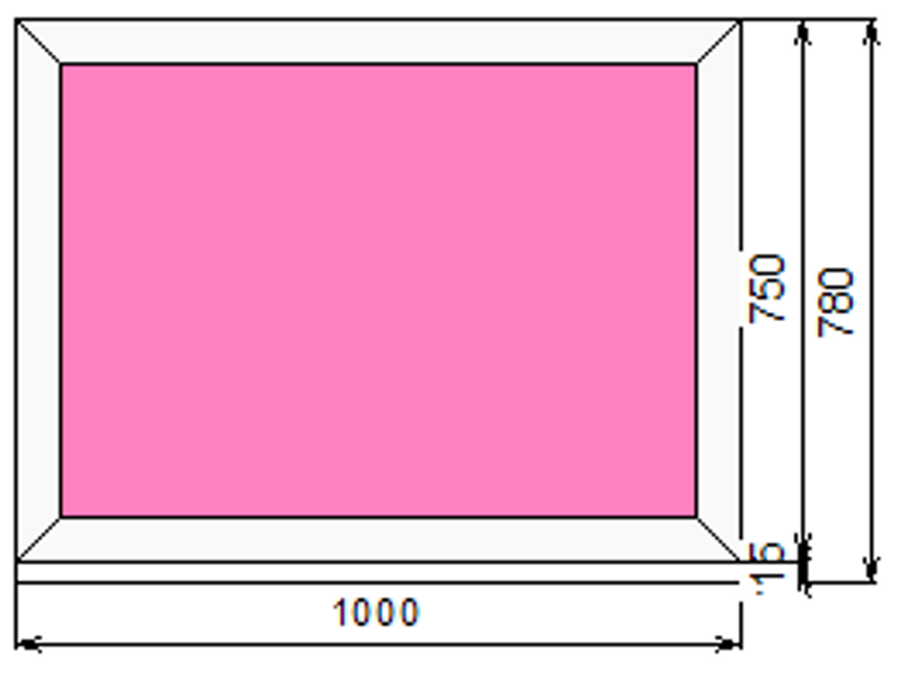 Пластиковое окно 750 х 1000 ТермА Эко с глухой створкой