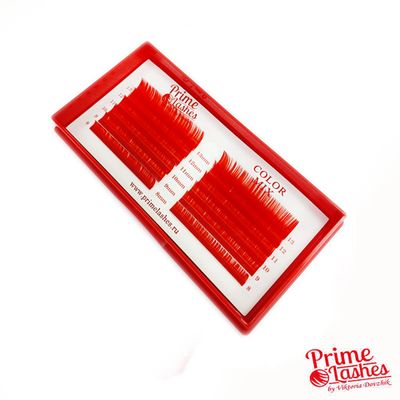 Ресницы Prime Lashes красные, микс 12 линий