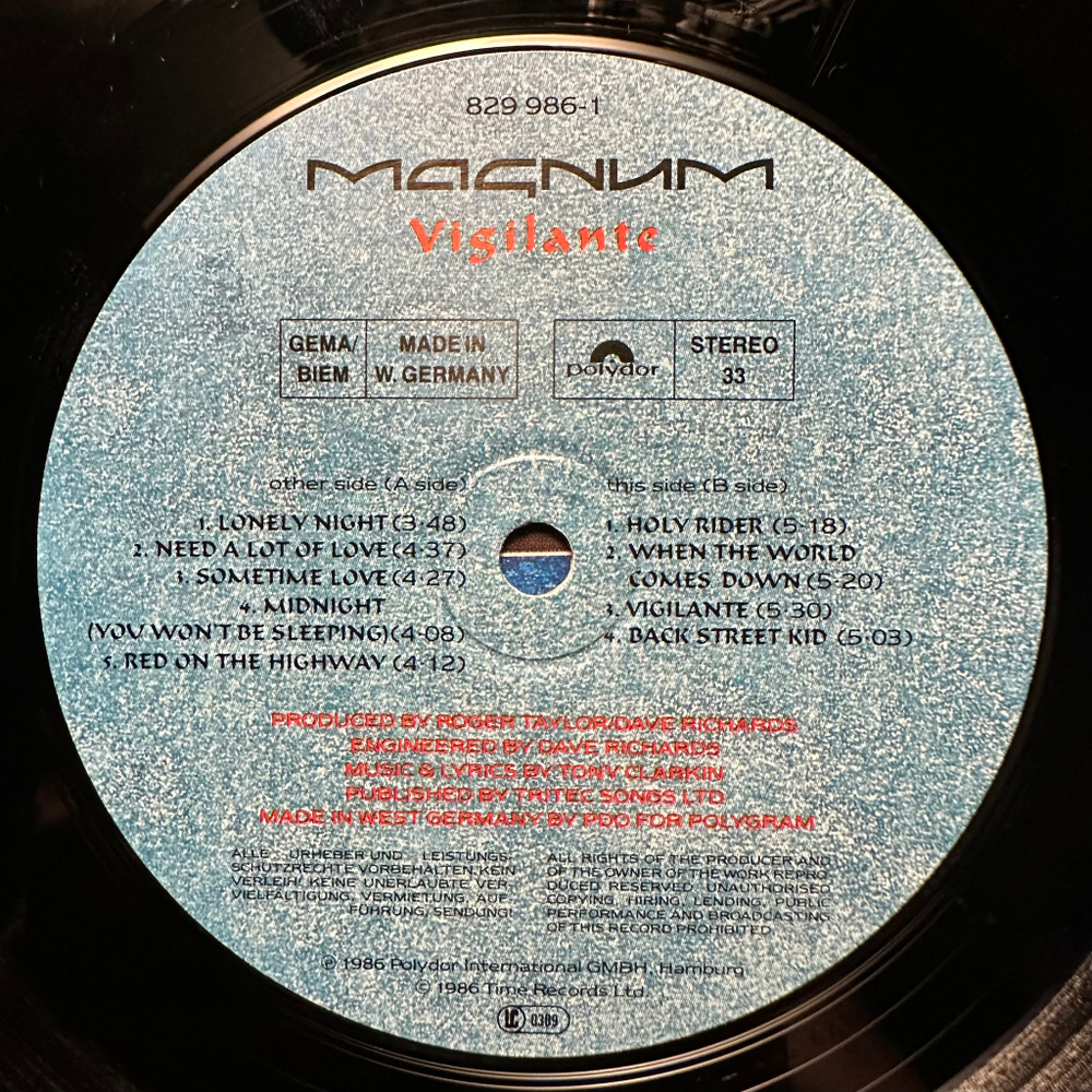 Magnum - Vigilante (Германия 1986г.)