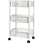 Этажерка Keeplex Light на колесиках трехсекционная прямоугольная 37х16см белое облако