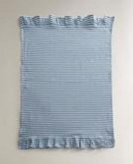 ZARA HOME КУХОННОЕ ПОЛОТЕНЦЕ В ПОЛОСКУ С ВОЛАНОМ, СИНИЙ