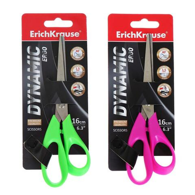 Ножницы ErichKrause Dynamic, 16 см, МИКС