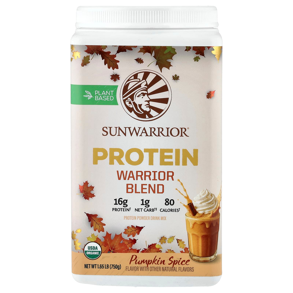 Sunwarrior, протеиновая смесь Warrior, со вкусом тыквы, 750 г (1,65 фунта)