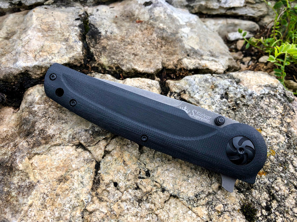 Складной нож Biker Z D2 Black Titanium