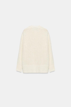 ZARA СВИТЕР С ПУГОВИЦАМИ, ЖЕЛТОВАТО-БЕЛЫЙ