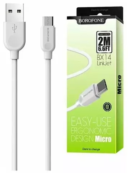 Кабель 1m USB/Micro 2A BX14 Borofone white