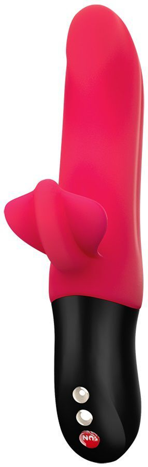 Красный пульсатор с клиторальным лепестком Bi Stronic Fusion - 21,5 см.