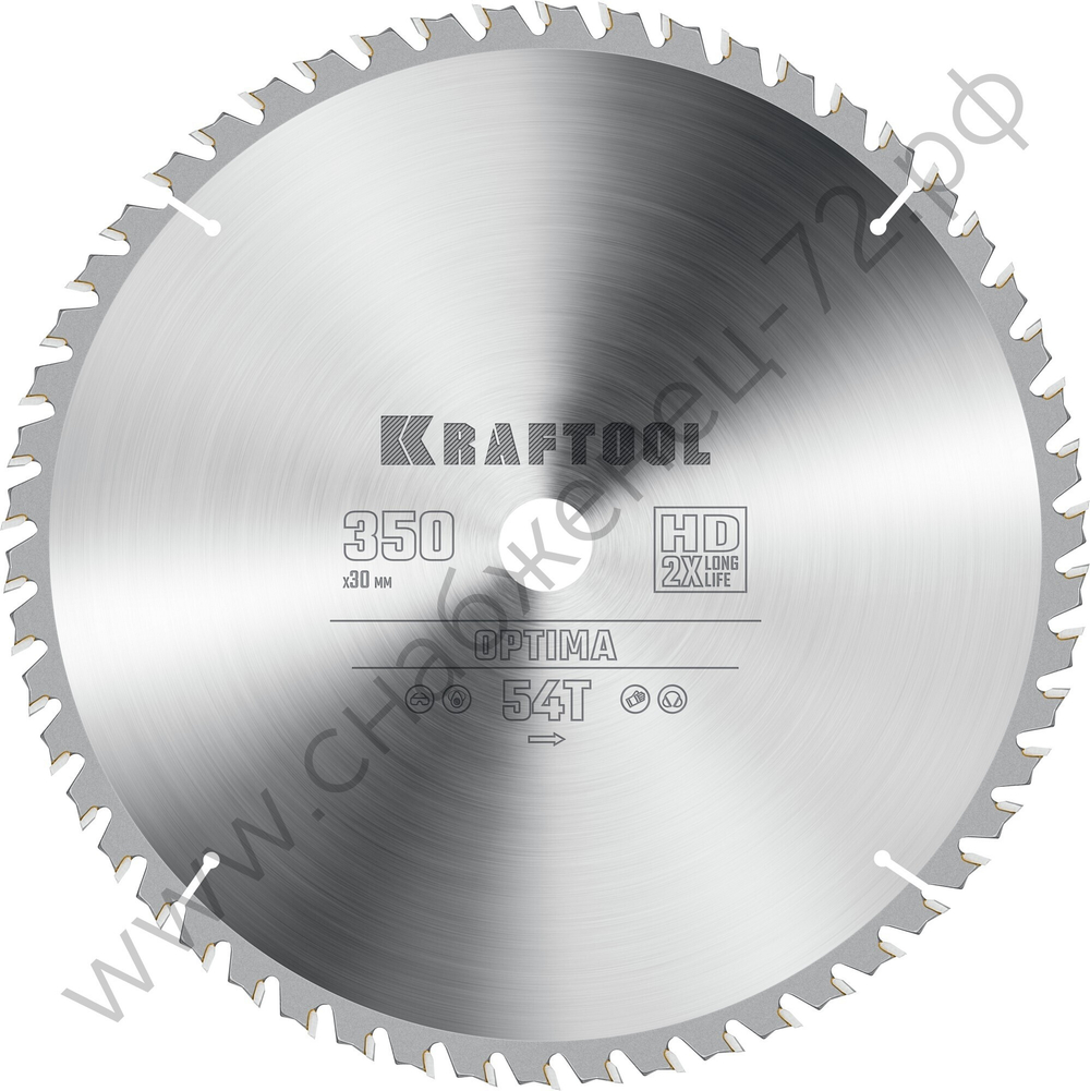 KRAFTOOL Optima 350х30мм 54Т, диск пильный по дереву