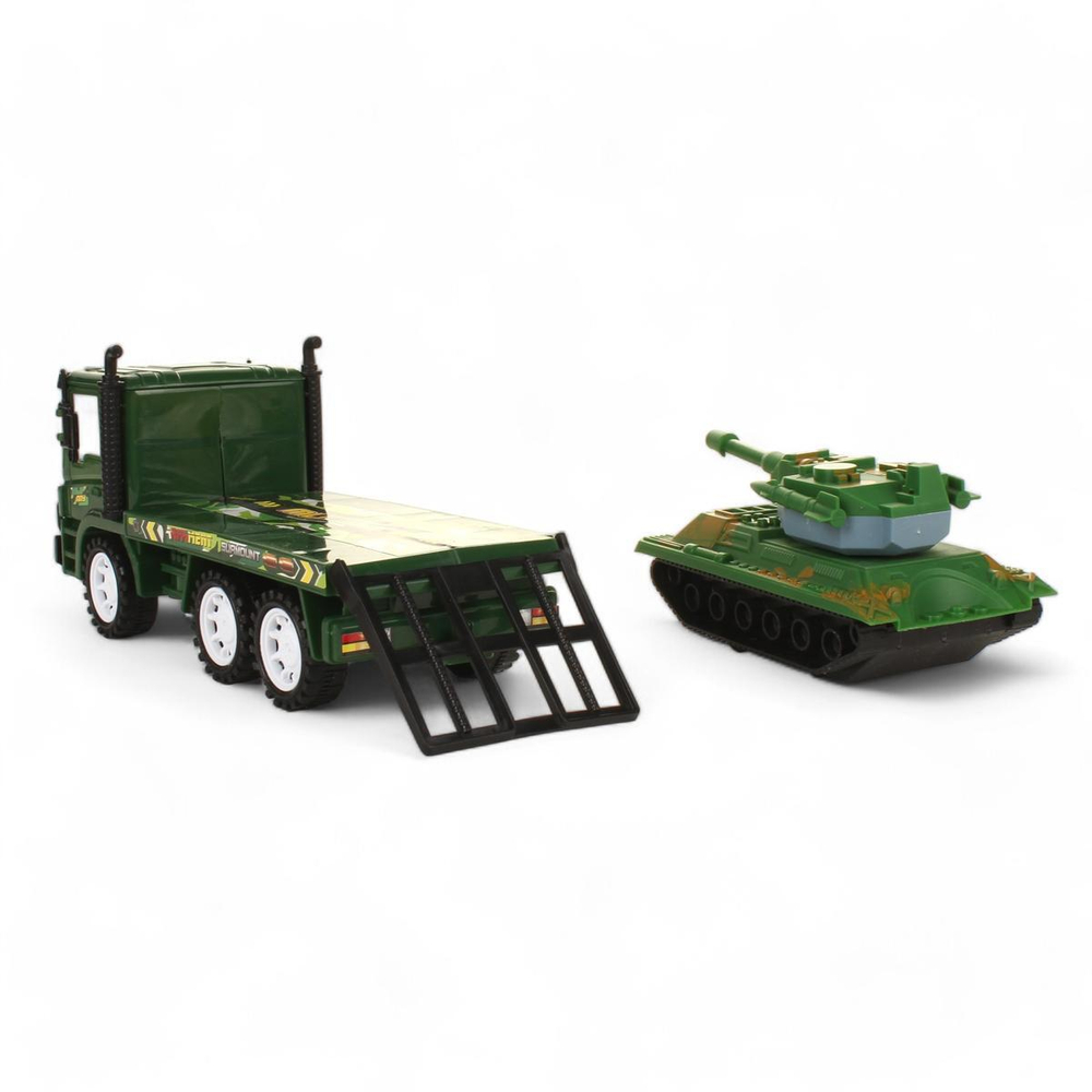 Автовоз Военный 23см + танк, пакет 928-B9