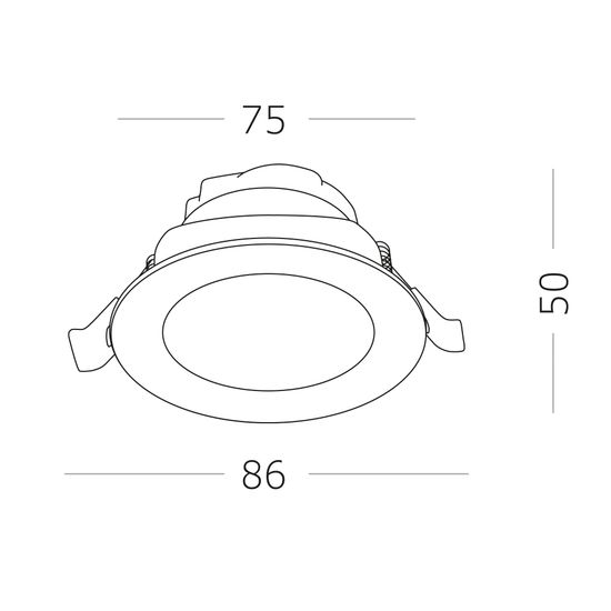 ST211.548.08.36 Св-к встр. Белый LED 1*8W 4000K 640Lm Ra80 36° IP20 D86xH50 220-240V Встраиваемые светильники