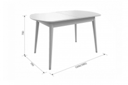 Стол кухонный раздвижной Элегант, МДФ, овальная форма