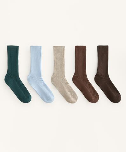 OYSHO Пять пар классических носков с хлопком, ультрамариновый