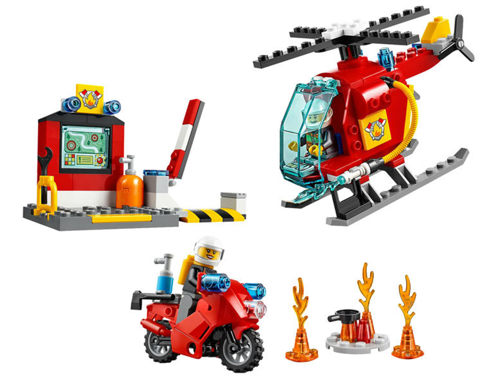 LEGO Juniors: Чемоданчик «Пожар» 10685 — Fire Fighting Corps Set Helicopter & Motorcycle — Лего Джуниорс Подростки