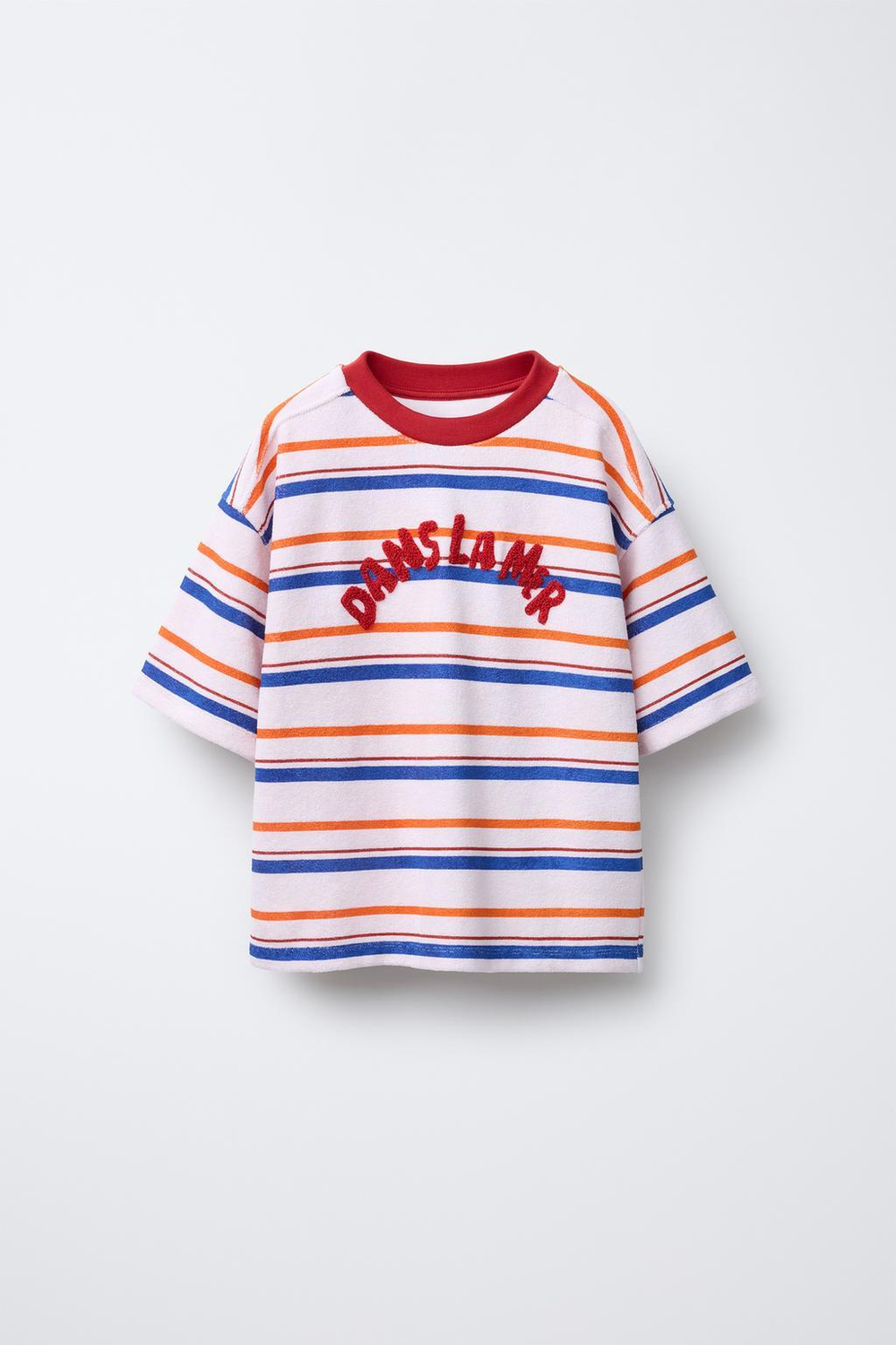 ZARA ФУТБОЛКА-ПОЛО В ПОЛОСКУ, РОЗОВЫЙ