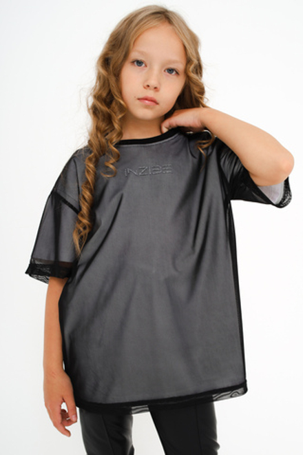 Футболка с сеткой оверсайз, белая