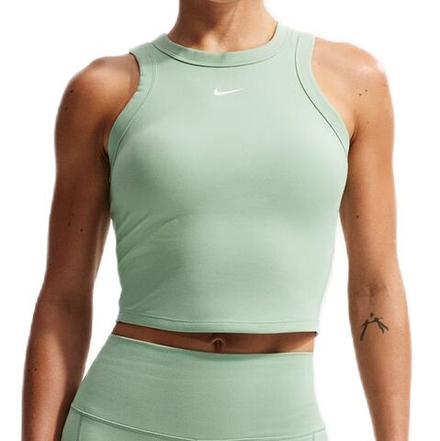 Топ теннисный Nike One Fitted Dri-Fit Short Sleeve Crop Tank - steam/white